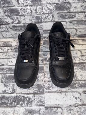 Used Nike Air Force 1 '07 Low Triple Black Shoes Mens Size 10.5 CW2288-001